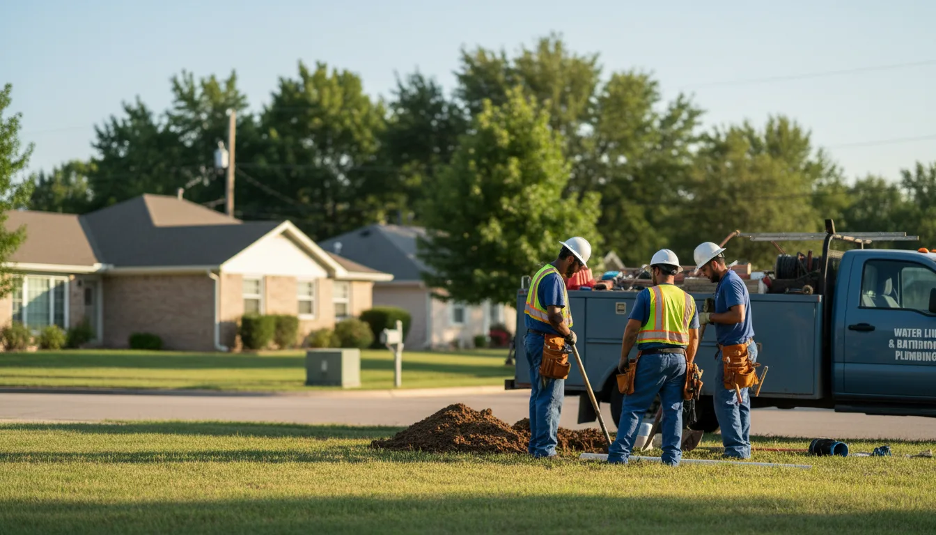 Residential water line and bathroom plumbing service in Louisville, OH